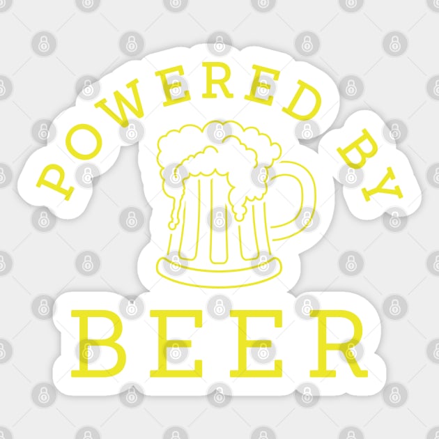 Powered by beer Sticker by Florin Tenica